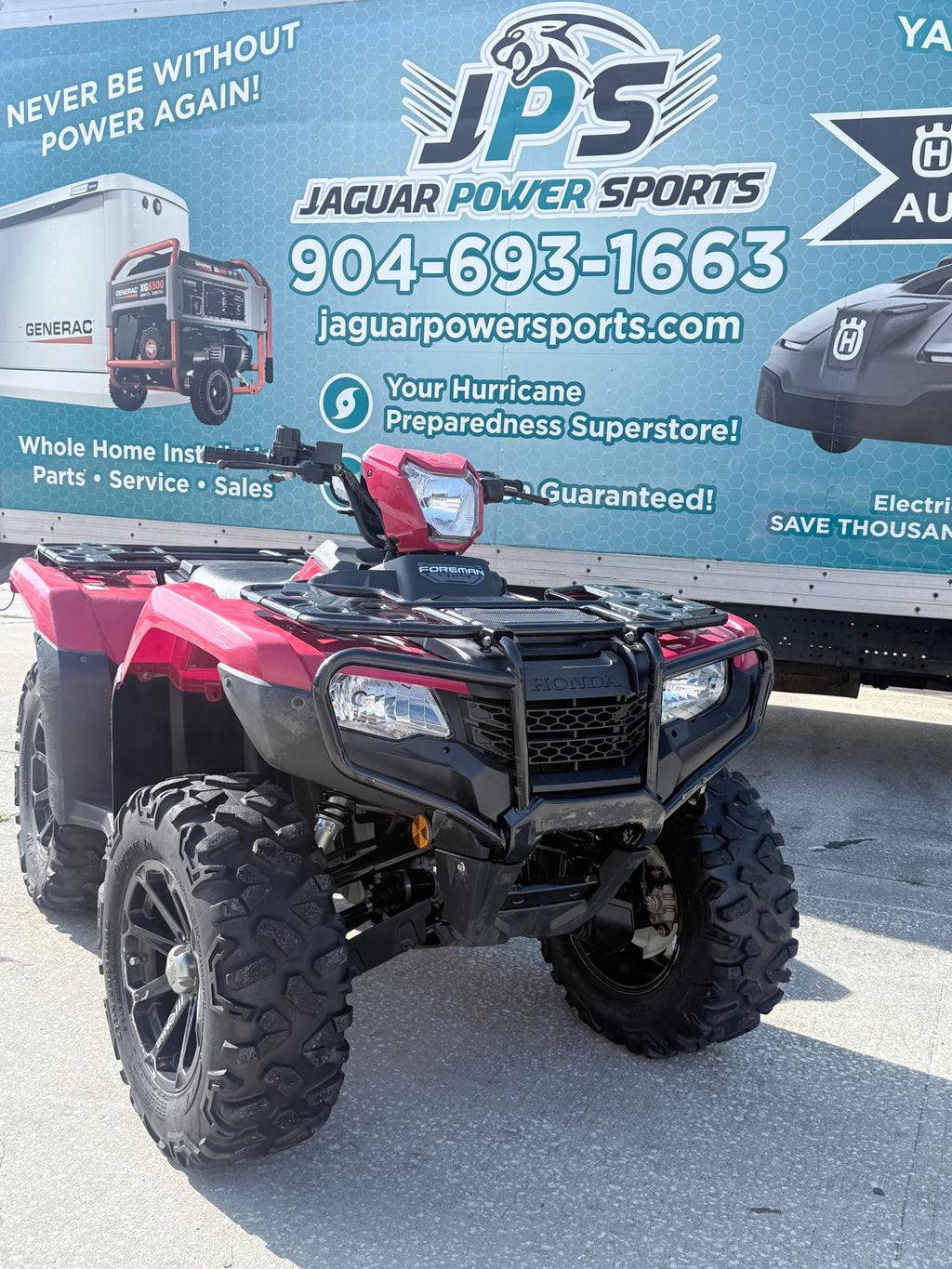 2025 Honda FourTrax Foreman 4x4 ATV in Hero Red - Jaguar Power Sports Jacksonville FL