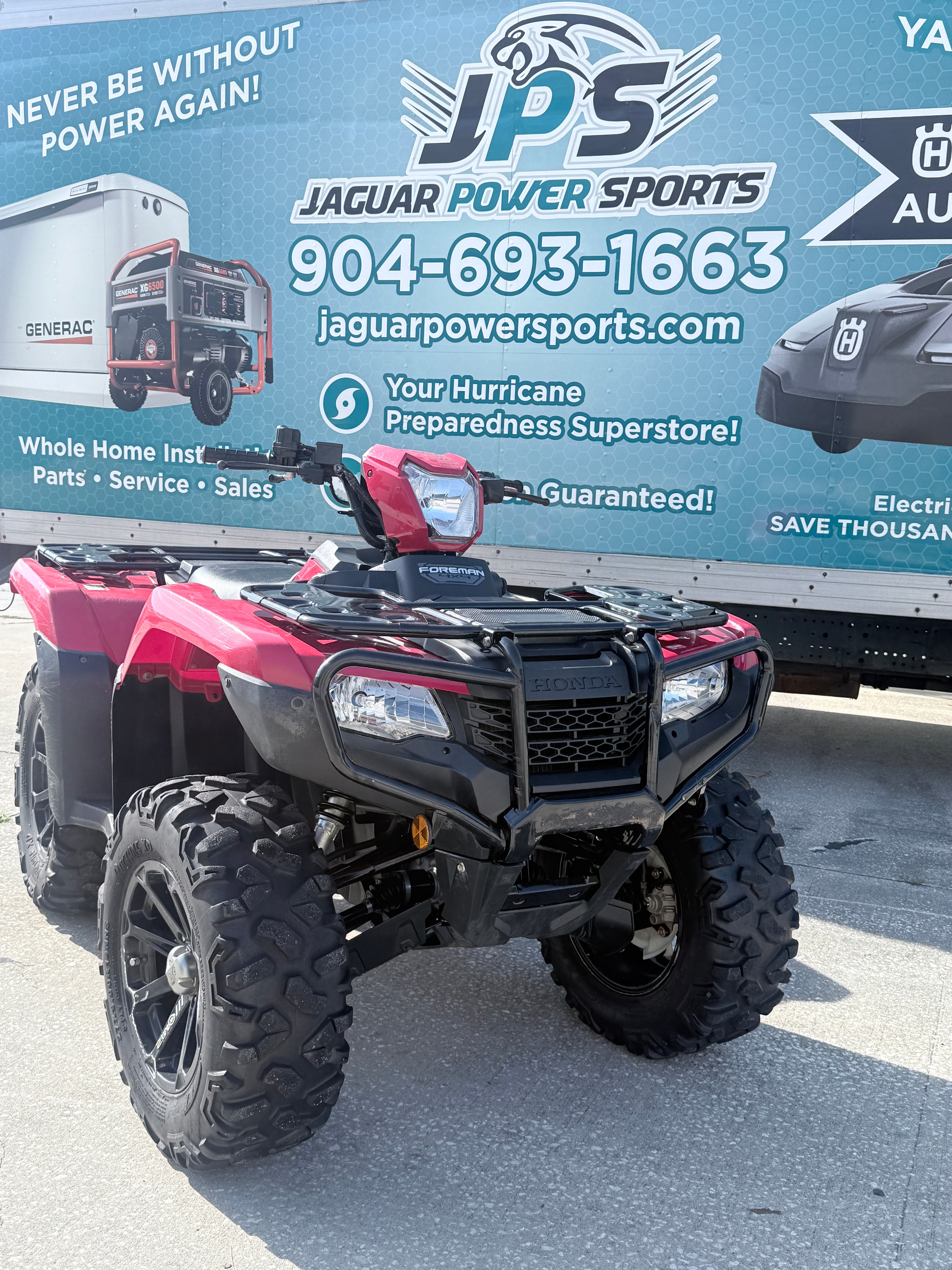2025 Honda FourTrax Foreman 4x4 ATV in Hero Red - Jaguar Power Sports Jacksonville FL