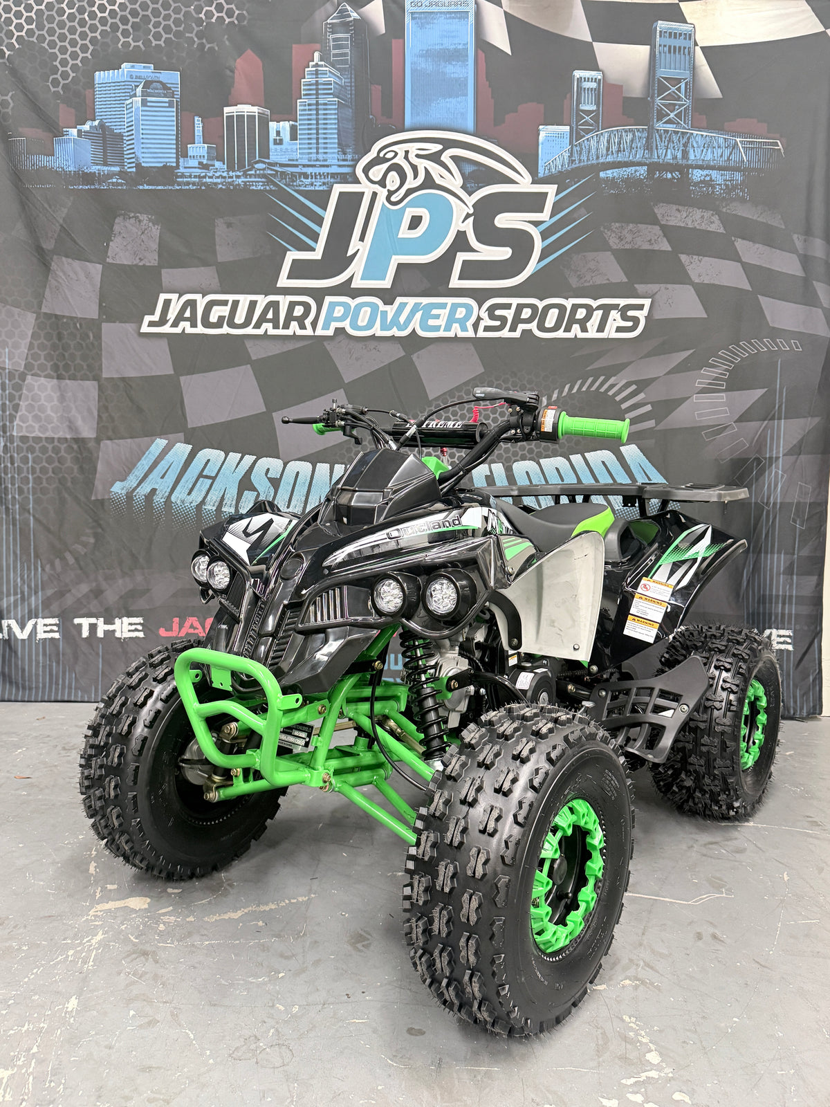 Max 125cc Fully Automictic With Reverse Youth ATV - Sport Off Road Quad - Front view
