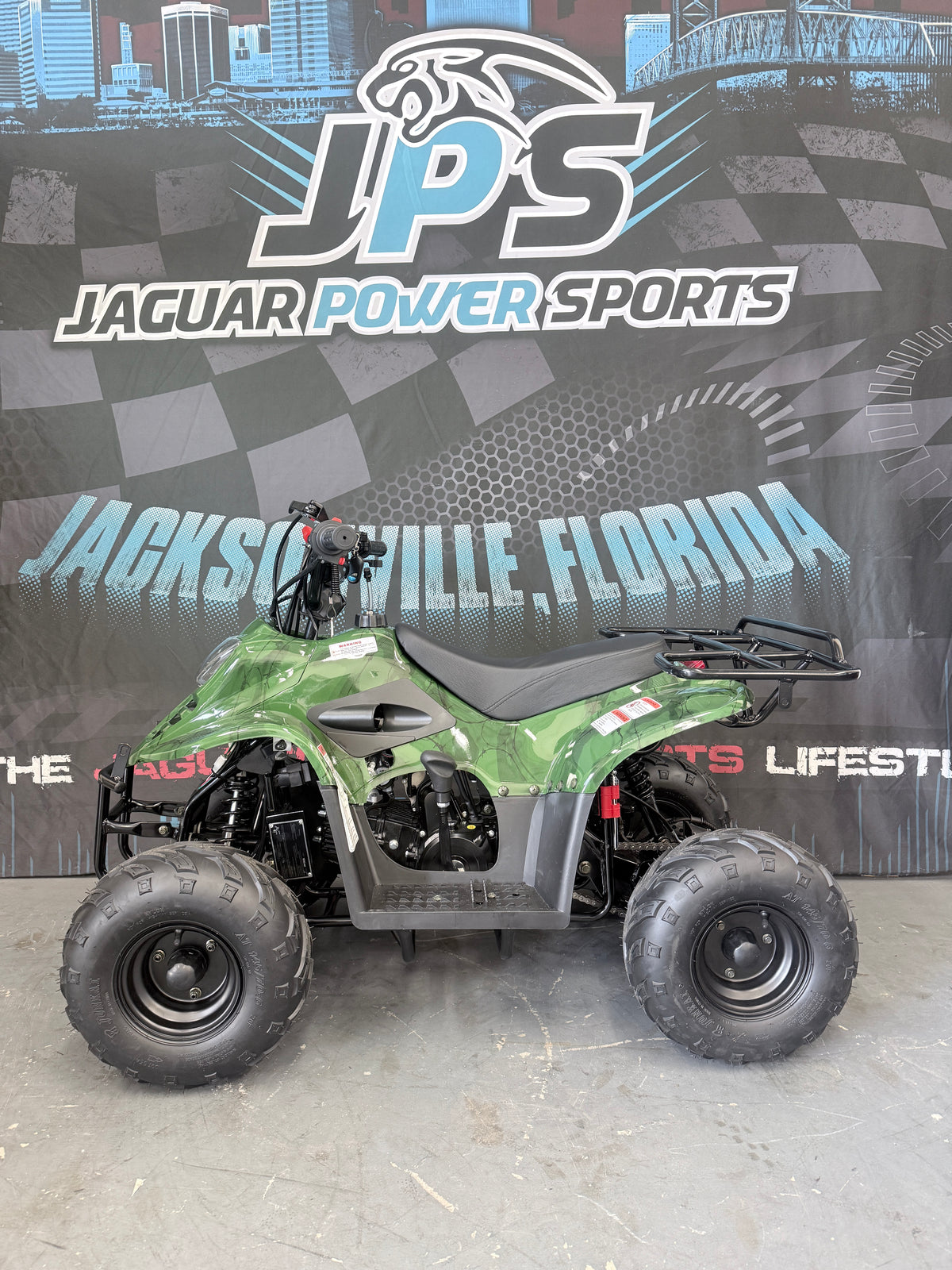 Hawk 110cc Fully Automatic Sport Youth ATV - Off Road Quad - Side view