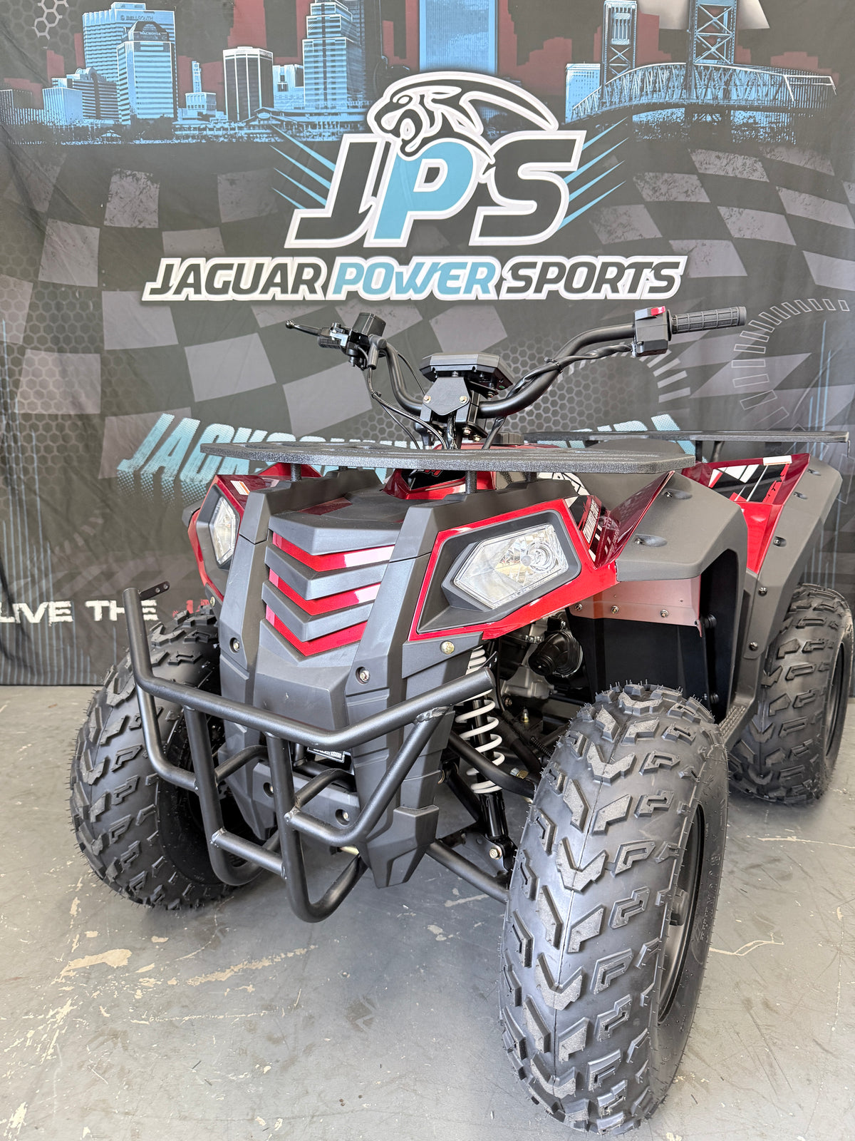 Apollo Commander 200cc Electric Fuel Injected (EFI) Automatic Adult ATV - Utility Quad - red - front view