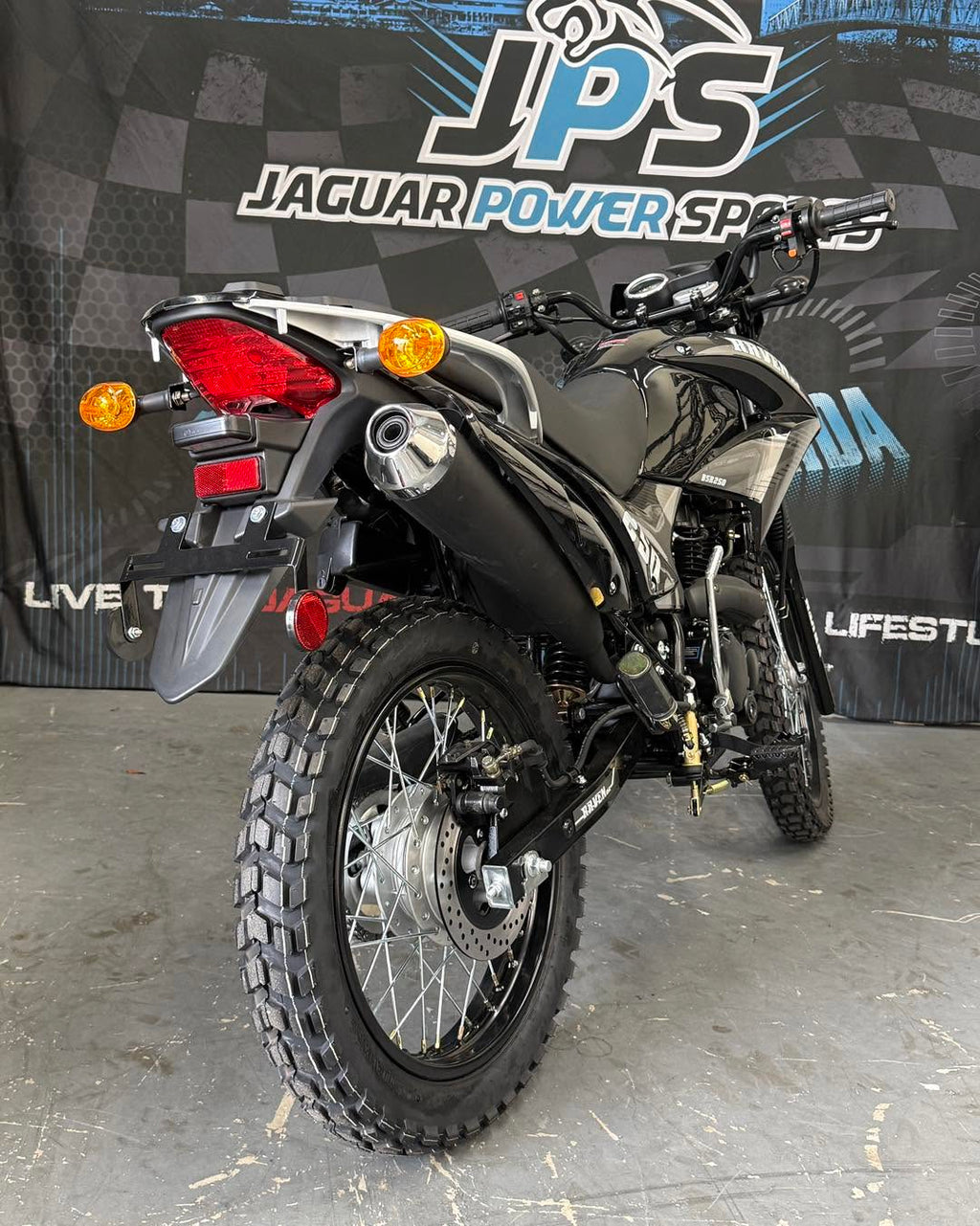 Raven XL 250 229cc Enduro Motorcycle - On and Off Road Dirt Bike - Back view
