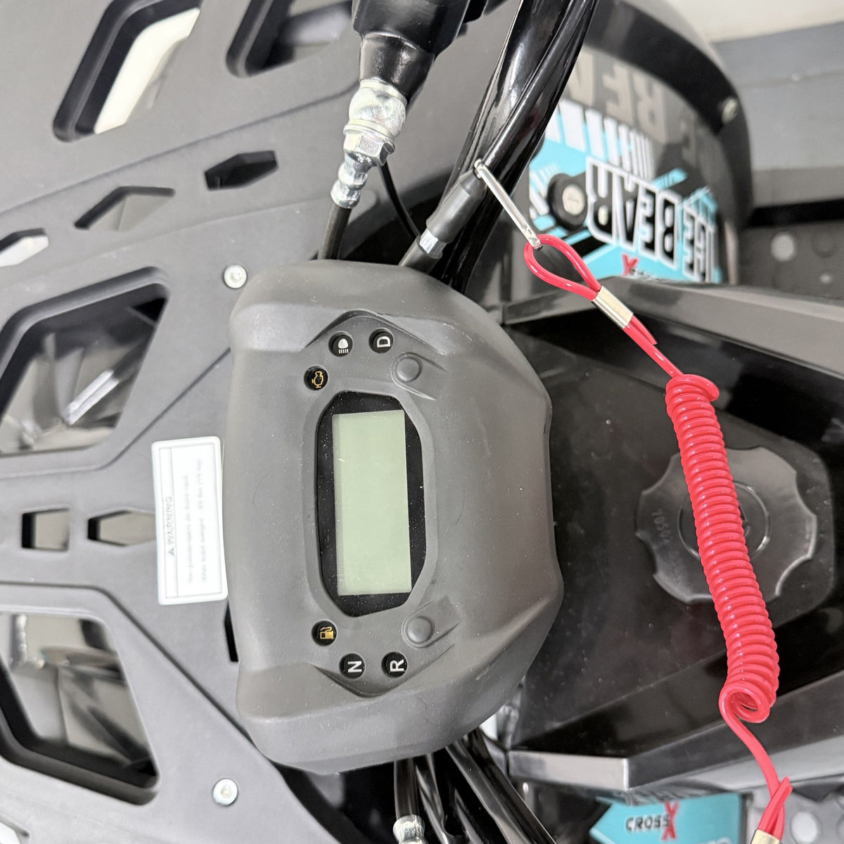 Icebear SYX 125cc Electric Fuel Injected (EFI) Automatic Youth ATV - Utility Quad - black / teal - digital dash