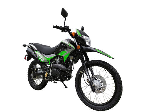 Raven XL 250 229cc Enduro Motorcycle - On and Off Road Dirt Bike - green