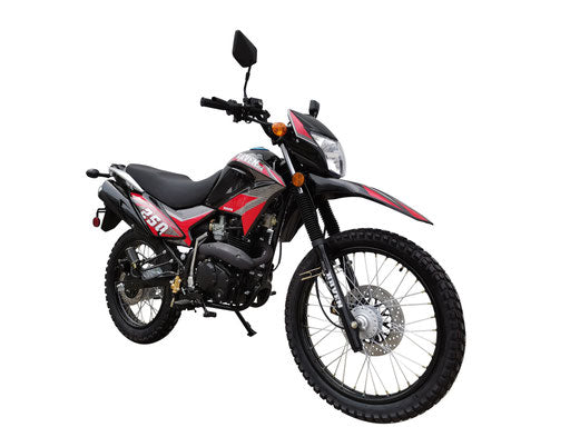 Raven XL 250 229cc Enduro Motorcycle - On and Off Road Dirt Bike - Red