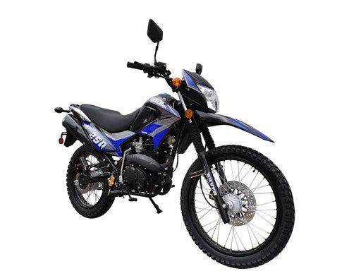 Raven XL 250 229cc Enduro Motorcycle - On and Off Road Dirt Bike- Blue