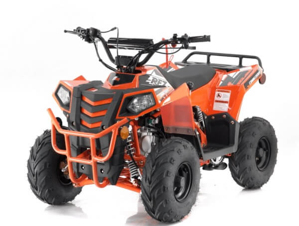 Orange Apollo Mini Commander 110cc ATV on a white background, located in Jacksonville, FL