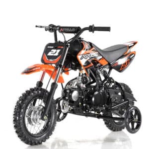 Apollo DB-21 70cc semi-auto w/ training wheels Dirt bikes for kids